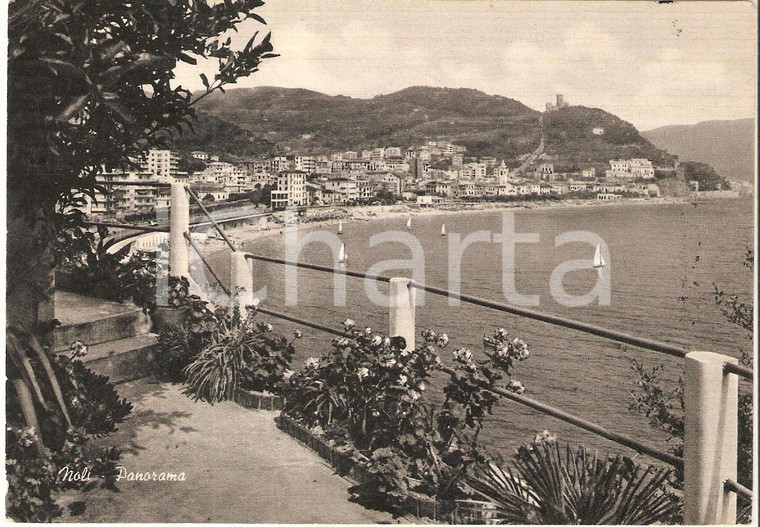 1966 NOLI (SV) Panorama con barche a vela - Riviera delle Palme *Cartolina FG VG