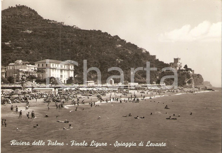 1960 FINALE LIGURE (SV) Spiaggia di levante - Riviera delle Palme *Cartolina FG