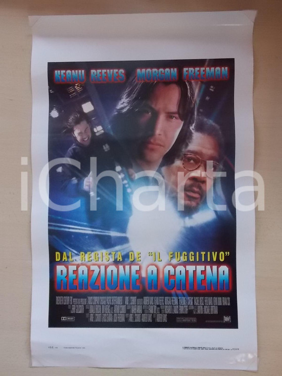 1996 REAZIONE A CATENA Keanu REEVES Morgan FREEMAN *Locandina 33x53