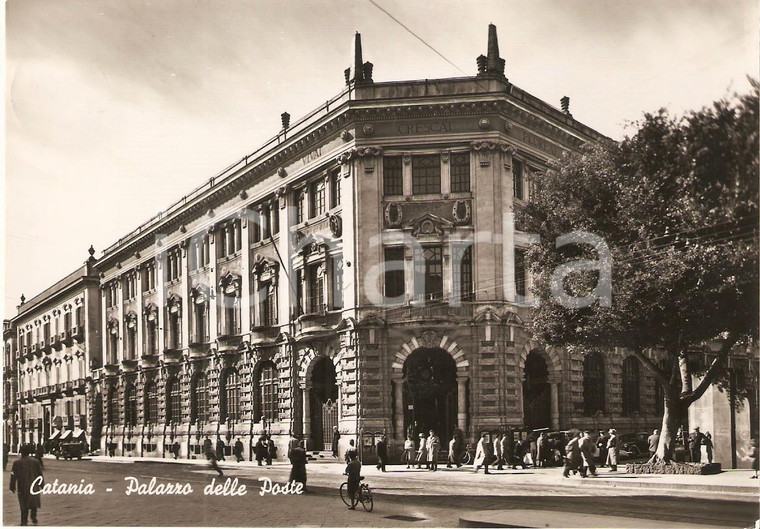 1952 CATANIA Palazzo delle Poste *Cartolina ANIMATA FG VG