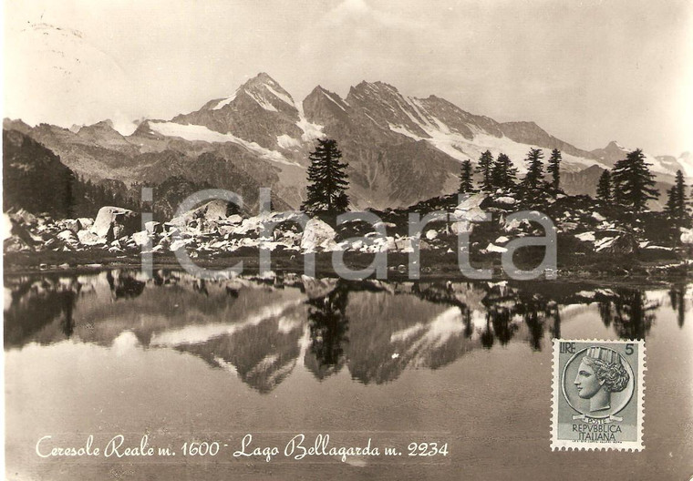 1955 ca CERESOLE REALE (TO) Lago BELLAGARDA Panorama *Cartolina FG VG