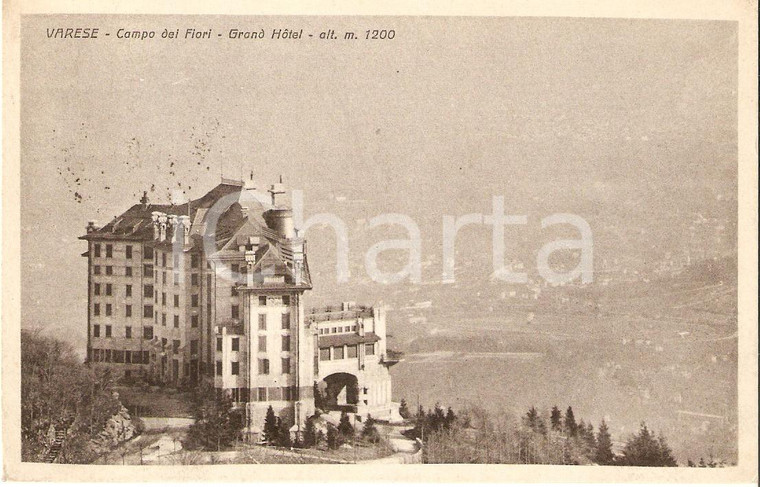 1933 VARESE Grand Hotel CAMPO DEI FIORI *Cartolina FG VG