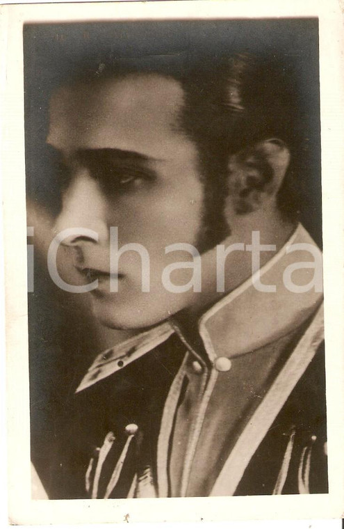 1925 ca CINEMA Rodolfo VALENTINO Ritratto di profilo *Cartolina FP NV