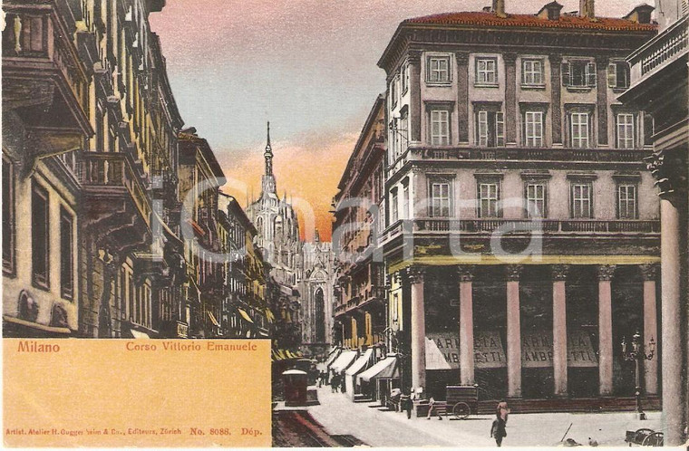 1920 ca MILANO Farmacia ZAMBELETTI in Corso Vittorio Emanuele *Cartolina GP NV