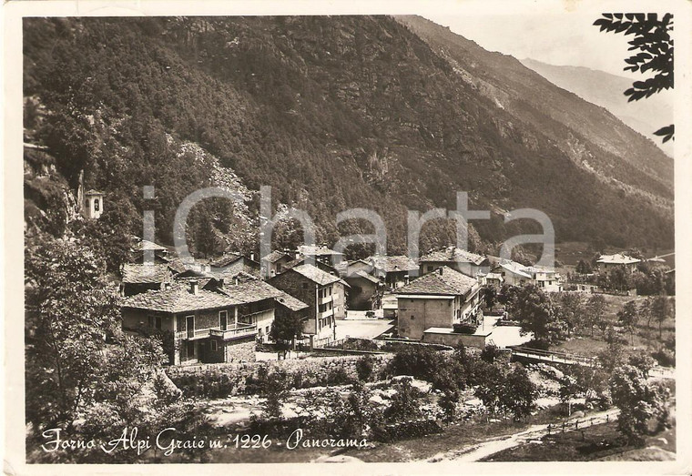 1954 GROSCAVALLO (TO) Frazione FORNO ALPI GRAIE Panorama *Cartolina FG VG