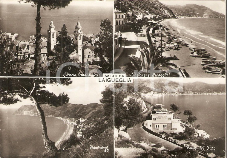 1952 LAIGUEGLIA (SV) Vedutine con FONTE DEL FARO *Cartolina FG VG