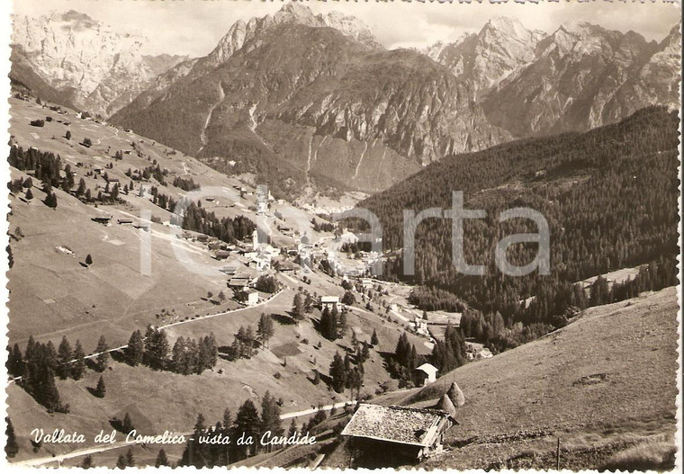 1956 VALLATA DEL COMELICO (BL) Panorama visto da CANDIDE *Cartolina FG VG