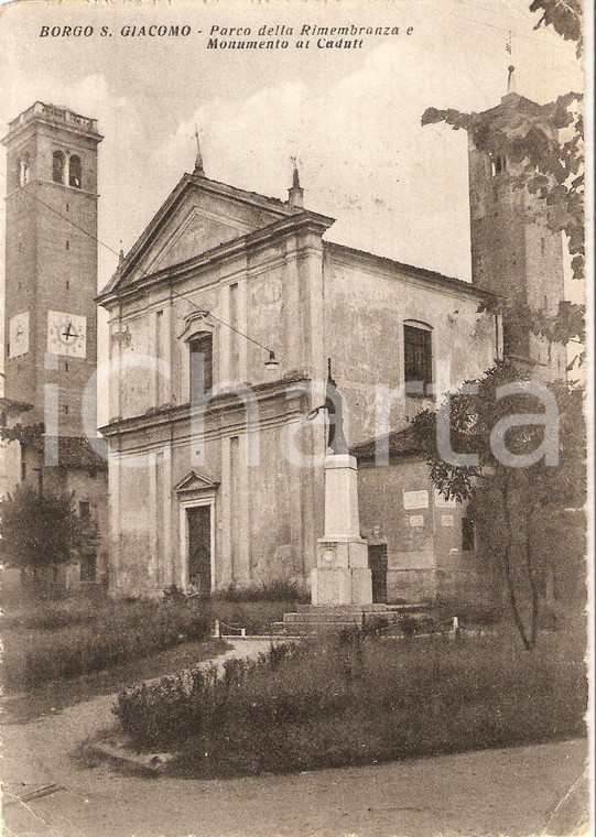 1955 BORGO SAN GIACOMO Parco Rimembranze e Monumento ai Caduti *Cartolina FG VG