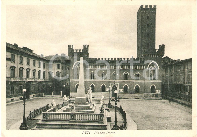 1950 ca ASTI Piazza Roma - Panorama *Cartolina FG NV