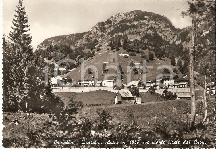 1959 PONTEBBA (UD) Frazione AUPA con monte CRETE DAL CRONZ *Cartolina FG VG