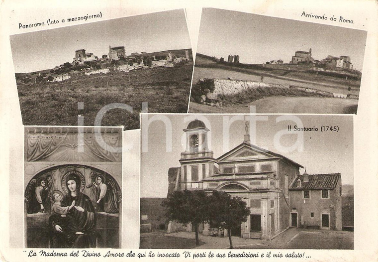 1955 ROMA Vedutine Santuario Madonna del DIVINO AMORE *Cartolina FG VG