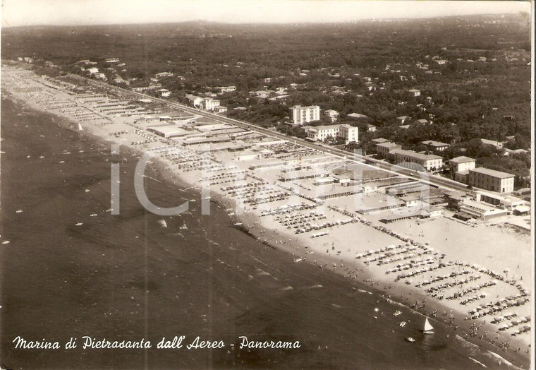 1965 MARINA DI PIETRASANTA (LU) Panorama dall'aereo *Cartolina FG VG