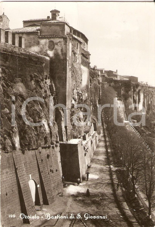 1962 ORVIETO (TR) Bastioni di SAN GIOVANNI Panorama *Cartolina FG VG