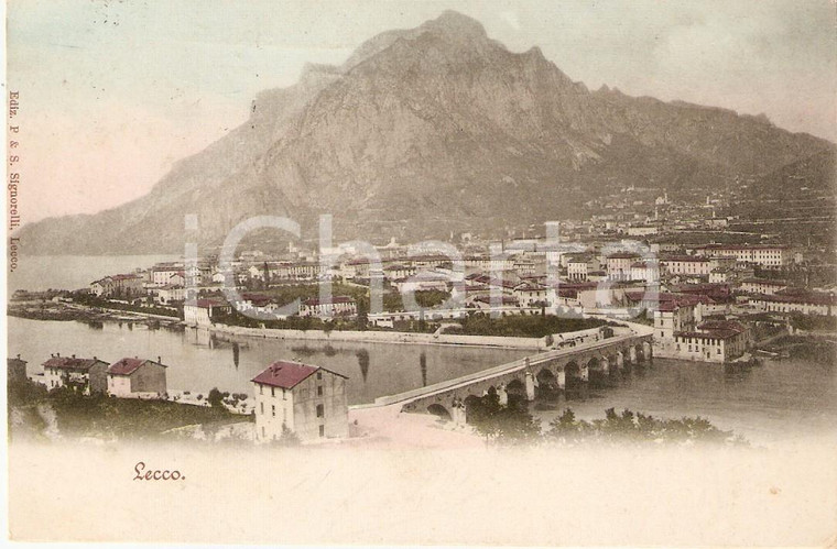 1905 ca LECCO Panorama della città *Cartolina FP VG