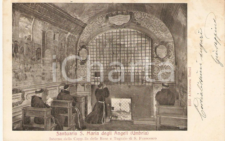 1903 ASSISI Santuario SANTA MARIA DEGLI ANGELI Frati in preghiera *Cartolina FP