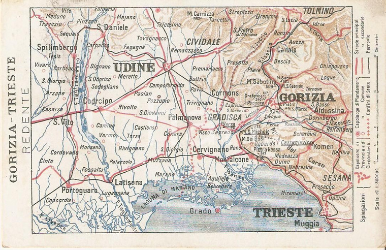 1917 IRREDENTISMO Gorizia e Trieste redente *Cartolina FP VG