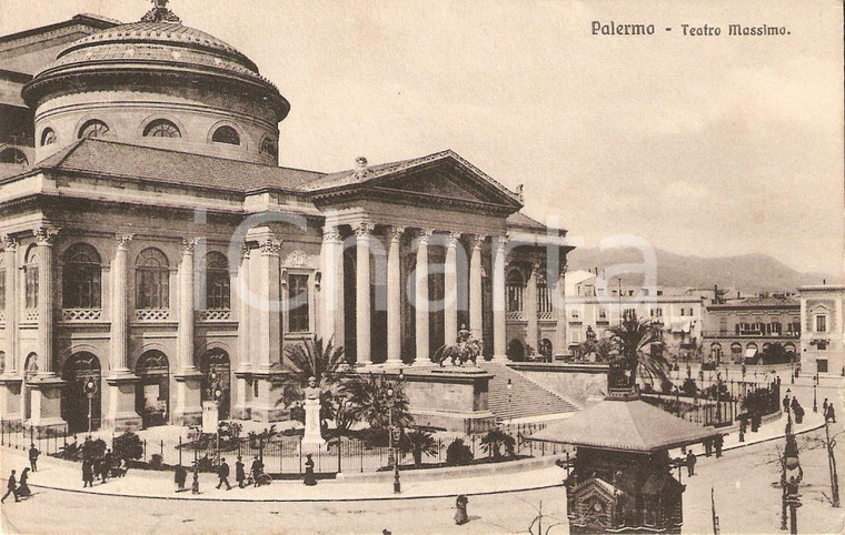 1935 ca PALERMO Panorama con Teatro Massimo *Cartolina FP VG