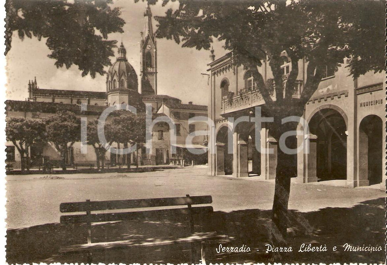 1950 ca SEZZADIO (AL) Piazza Libertà e Municipio *Cartolina FG NV