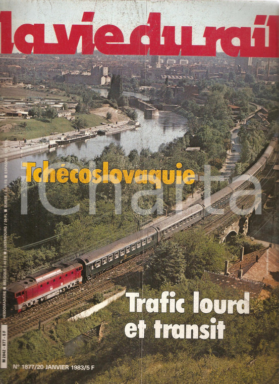 1983 VIE DU RAIL n.1877 Treno lascia PRAGA costeggiando fiume VLTAVA *Rivista