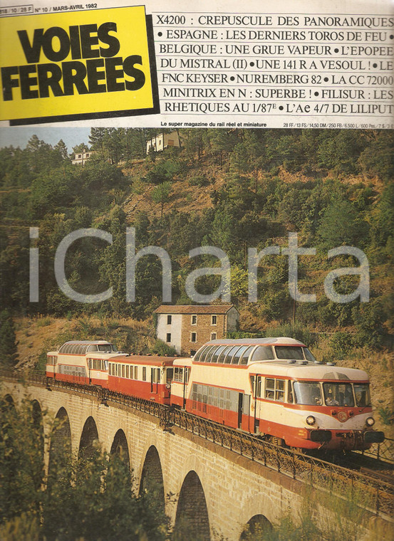 1982 VOIES FERREES Train 7837 sur le viaduc de la LEVADE *Rivista n.10