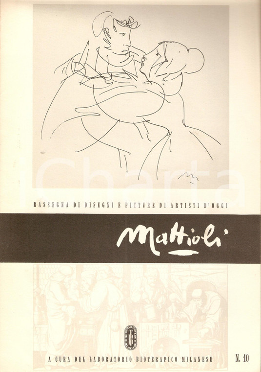 1956 MILANO Laboratorio bioterapico milanese - Pittore Carlo MATTIOLI *3 stampe