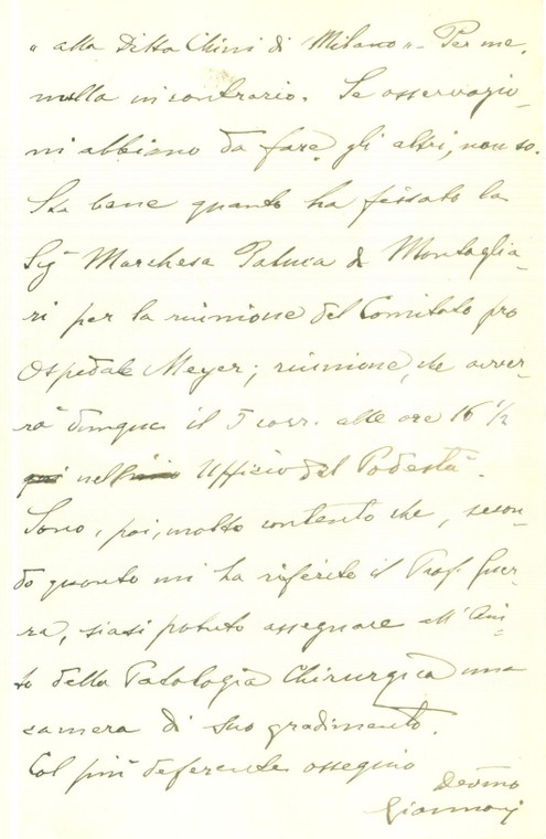 1929 FIRENZE Alberto GIANNONI Arcispedale S. M. Nuova su nota PAVOLINI AUTOGRAFO