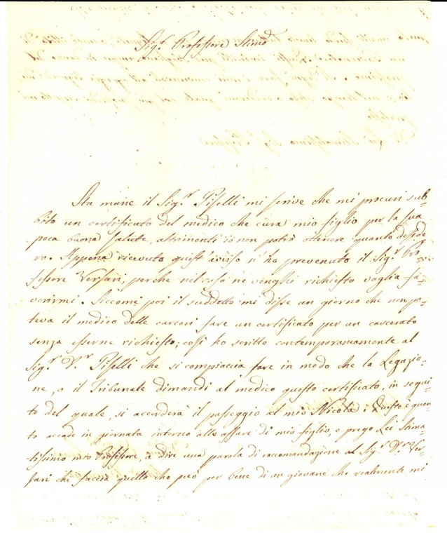 1853 FAENZA (RA) Anna BRUNETTI supplica Santi FABRI per il figlio carcerato