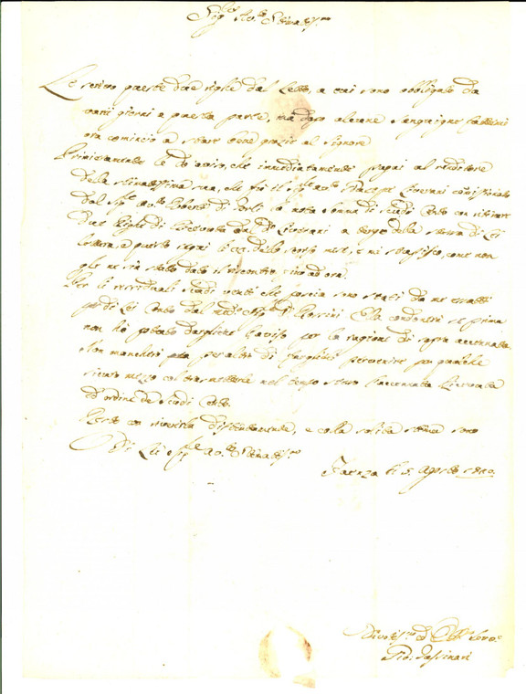 1820 FAENZA Giovanni TASSINARI sui conti amministrativi pro Guido FABRI