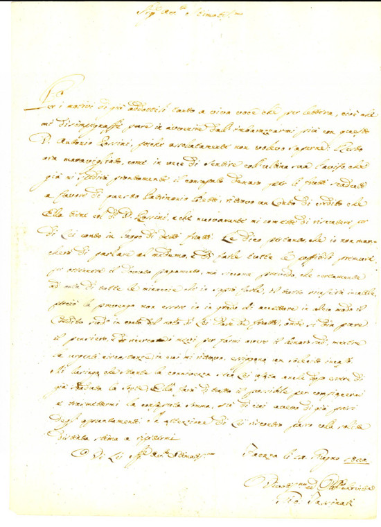 1820 FAENZA Giovanni TASSINARI chiede il saldo dei frutti del Patrimonio BETTI