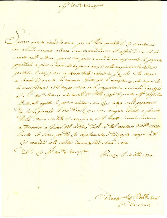 1820 FAENZA Giovanni TASSINARI a Guido FABRI sul saldo alla famiglia BETTI 