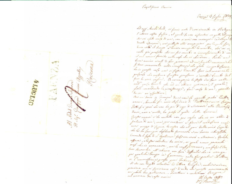1839 FAENZA (RA) Giacomo BERARDI annuncia il conseguimento della laurea