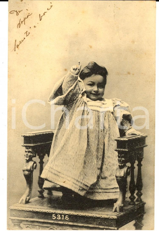 1902 COSTUMI L'ammonizione di un bambino *Cartolina VINTAGE CURIOSA FP VG