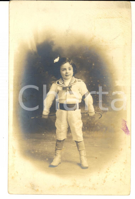 1910 BAMBINI Piccolo marinaretto in tenuta da passeggio *Cartolina VINTAGE FP VG