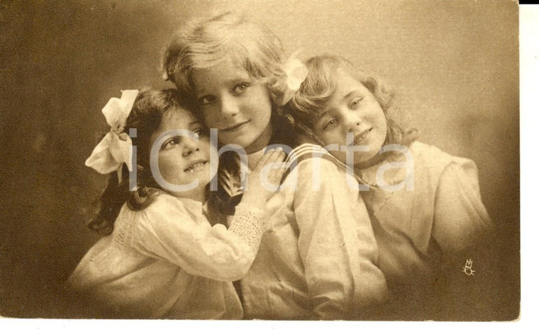 1910 ca CHILDREN Three young sisters *TUCK'S VINTAGE postcard FP NV