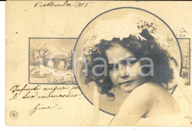 1905 COSTUMI Bambina in costume invernale *Cartolina VINTAGE FP VG
