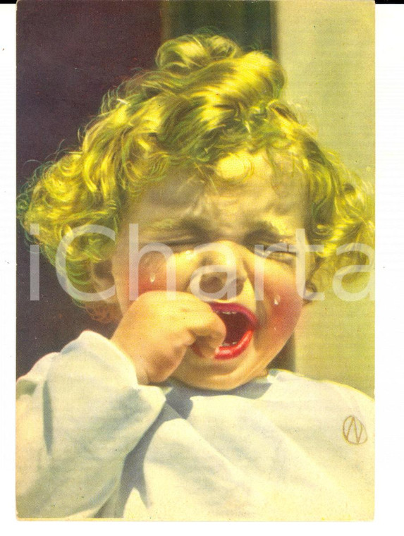 1940 ca INFANZIA Un bambino capriccioso *Cartolina postale VINTAGE FG NV