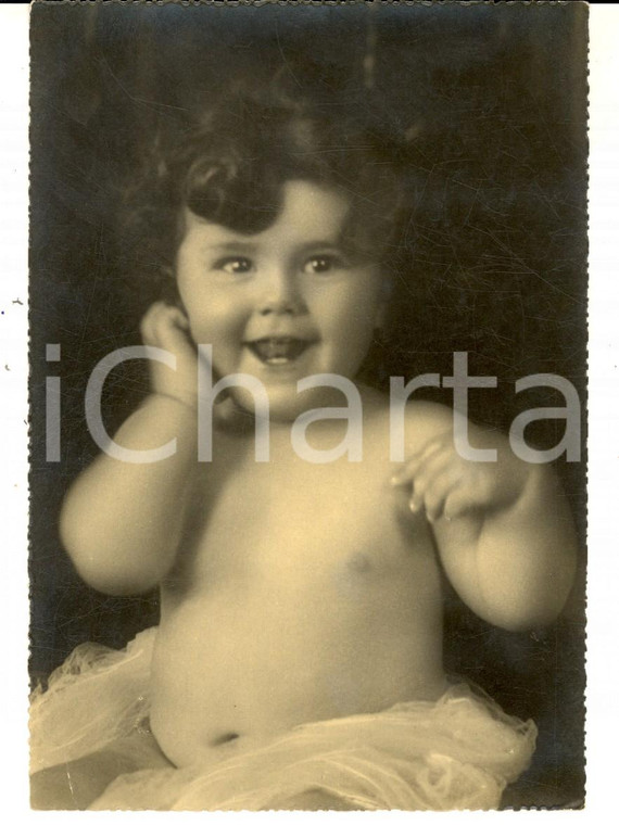 1950 ca INFANZIA Ritratto bambina di pochi mesi *Cartolina postale VINTAGE FG NV