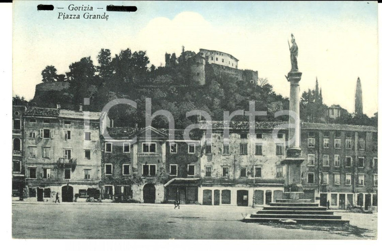 1919 GORIZIA Veduta di Piazza GRANDE *Cartolina ANIMATA Sophie MAREGA FP NV