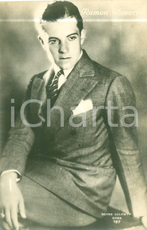 1925 ca CINEMA Attore Ramon NOVARRO in completo con pochette *Cartolina FP NV