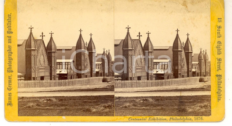 1876 PHILADELPHIA CENTENNIAL EXHIBITION Agricultural Hall *Stereoscopic photo