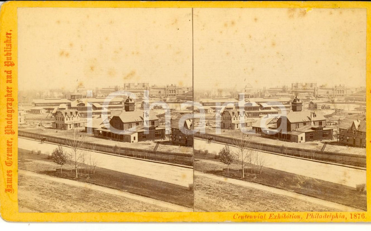 1876 PHILADELPHIA CENTENNIAL EXHIBITION General view *Stereoscopic photo