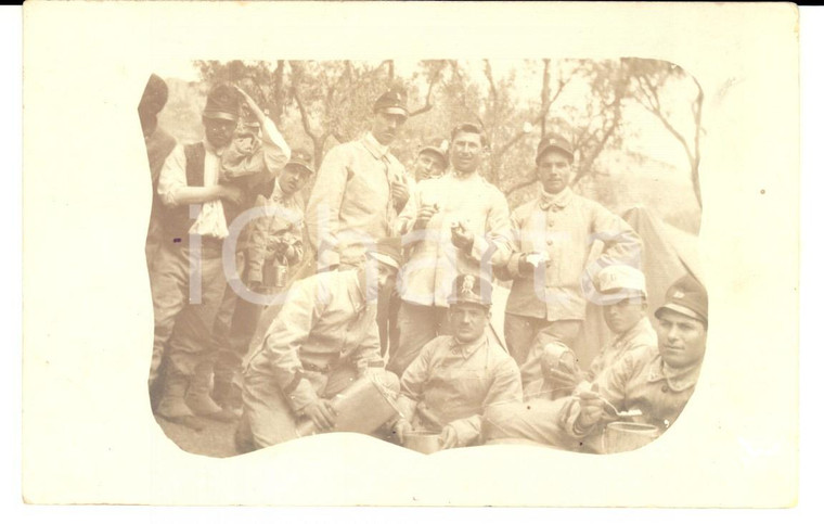 1915 ca WW1 Soldati del 15° Reggimento Fanteria in accampamento *Foto cartolina