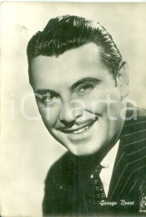 1950 ca CINEMA Attore George BRENT in completo gessato *Cartolina FG NV