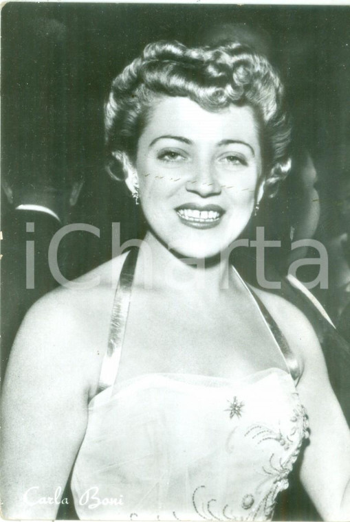 1955 ca MUSICA Cantante Carla BONI Ritratto fotografico *Cartolina FG NV