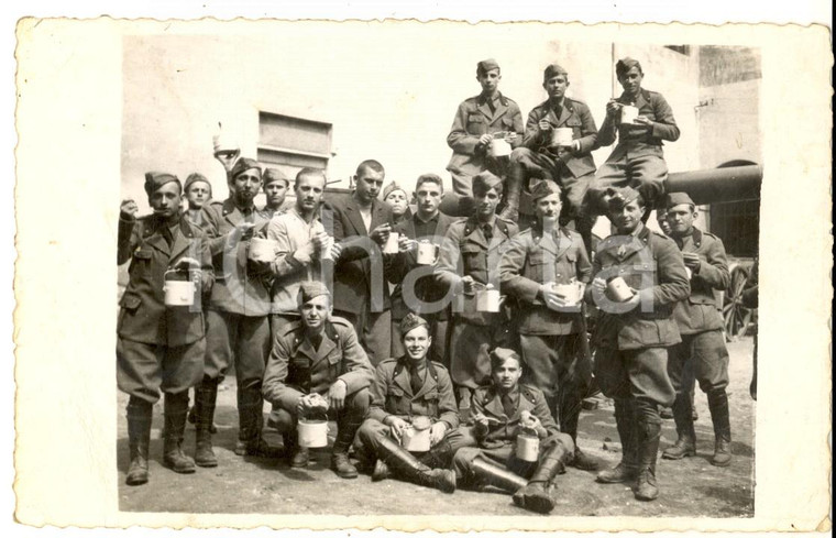 1935 ca REGIO ESERCITO Ufficiali di artiglieria al rancio *Foto cartolina