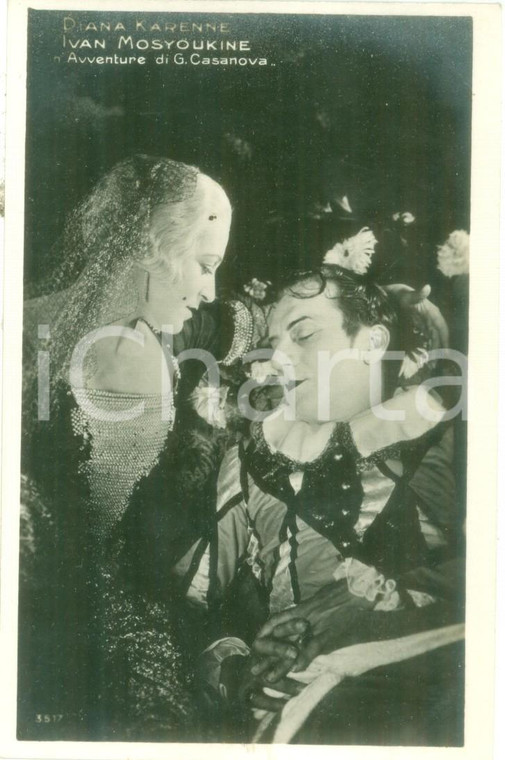 1930 ca DIANA KARENNE e IVAN MOSYOUKINE in Avventure Casanova *Cartolina FP NV