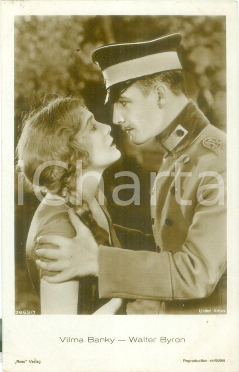 1928 CINEMA Vilma BANKY Walter BYRON nel film The Awakening *Cartolina FP NV