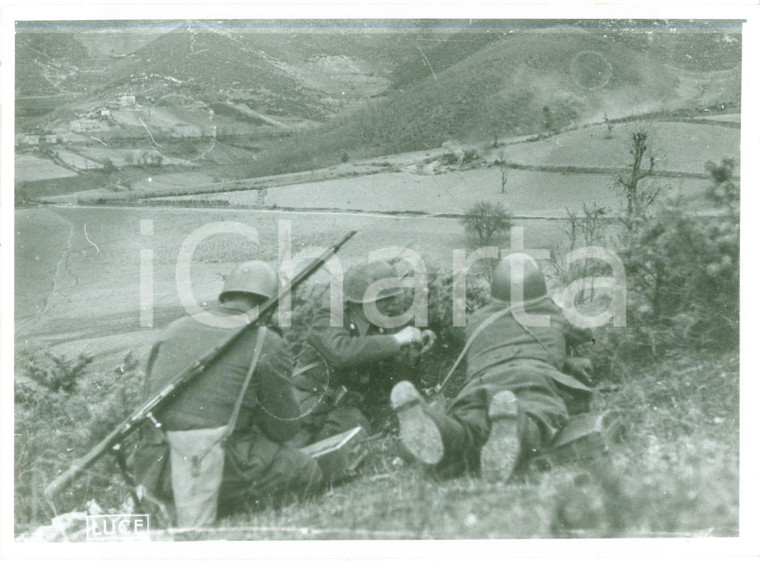 1940 ca FRONTE GRECO ALBANESE WW2 Soldati italiani in postazione *Fotografia