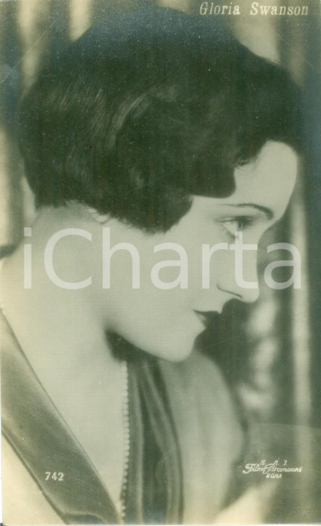 1930 ca CINEMA Attrice Gloria SWANSON Paramount Film *Cartolina FP NV