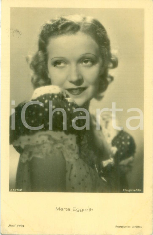 1930 ca CINEMA Attrice Marta EGGERTH con spalline a pois *Cartolina FP NV